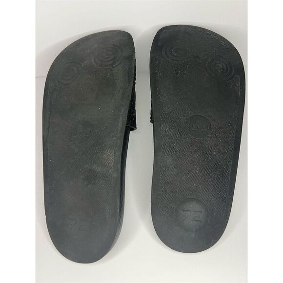 Gucci Unisex Black GG Logo Rubber Slide Sandals Size 10 Casual - Picture 8 of 8